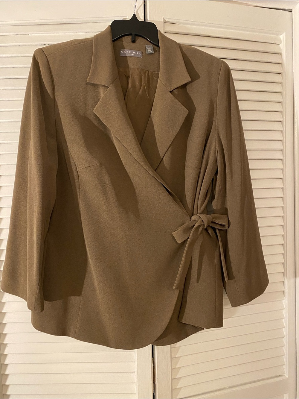Kate Hill Wrap Blazer in Tan
